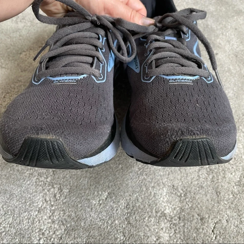 Brooks Black Blue Glycerin 18 Women's Road-Running Shoes Sneakers Size 10